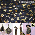 100*150cm Knitting Sewing Fabric Halloween Black Cat Pumpkin Witch Ghost DIY Handmade Material Hometextile Patchwork