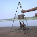 Outdoor Campfire Picnic Tripod Hunting Equipment Camping Portable ShineTrip Adjustable Grill Camp Outdoor Elements