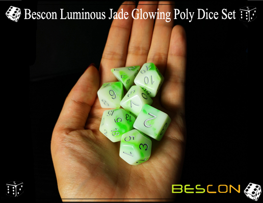 Bescon Luminous Jade Glowing Poly Dice Set-8
