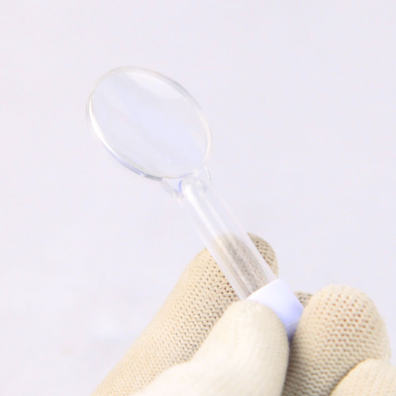 Transparent Handheld Magnifying Glass ABS Material Portable Magnifying Glass 5 Times Length 68mm Magnifying Glass