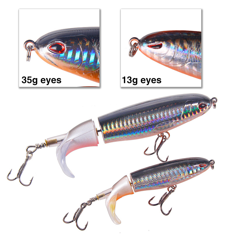 SUFFYU 1PCS Whopper Popper 10cm/14cm Fishing Lure Artificial Bait Hard Plopper Soft Rotating Tail Fishing Tackle Geer Pesca