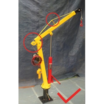 500KG hydraulic truck crane with 24V electric winch pick up truck motorcycle lifting jib crane lifting hoist Tire Repair Tool