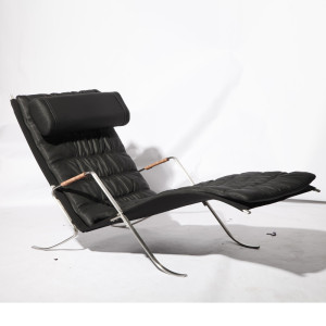 Modern Black Chaise Lounge Chair