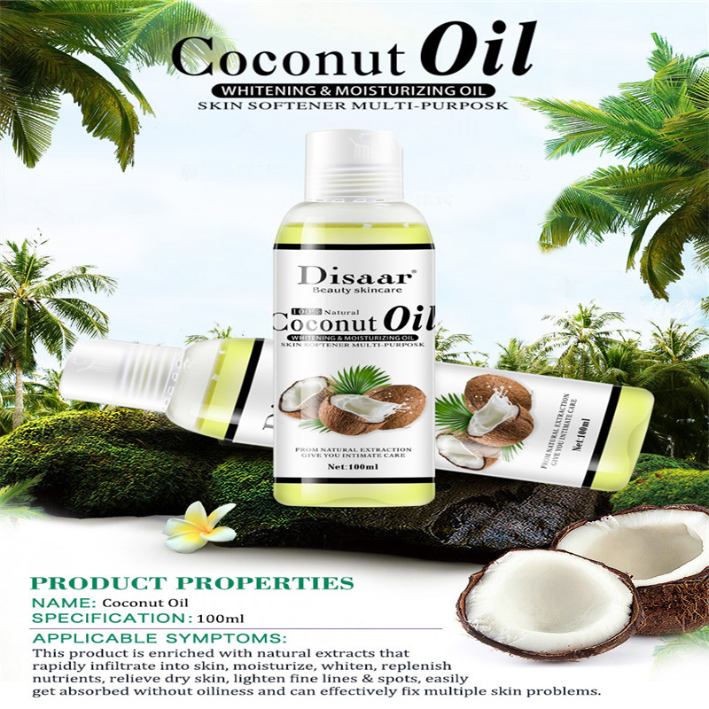 100% Natural Organic Coconut Oil Body Face Massage Nourishing Skin Care Massage Relaxation Oil Control Body Lotion TSLM1