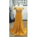 2020 New Cheap Bridesmaid Dresses For Weddings Peach Off Shoulder Lace Appliques Mermaid Floor Length robe de soiree Vestidos