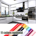 Self Adhesive Solid Color Wallpapers DIY Waterproof Wall Stickers for Kitchen Cabinet Wardrobe Cupboard Bookcase Room Decor Film