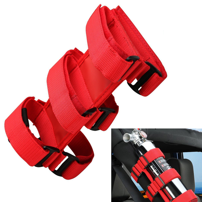 Nylon Belt Fire Extinguisher Car Styling Multilayer Fixed Bracket Car Storage Organizer Belt For Jeep Wrangler TJ YJ JK CJ SUV