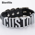 Romantic Gift Customized Choker Collar Necklace PU Leather Custom Personalized Name Choker Cosplay Choose Letters Necklace Women