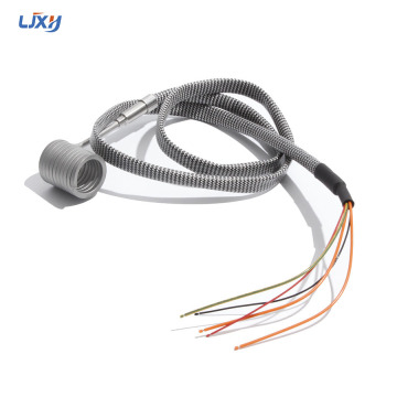 LJXH 16mm Inner Diameter Electric Hot Runner Spiral Coil Nozzle Band Heaters with K Thermocouple 3x3mm Cross-section