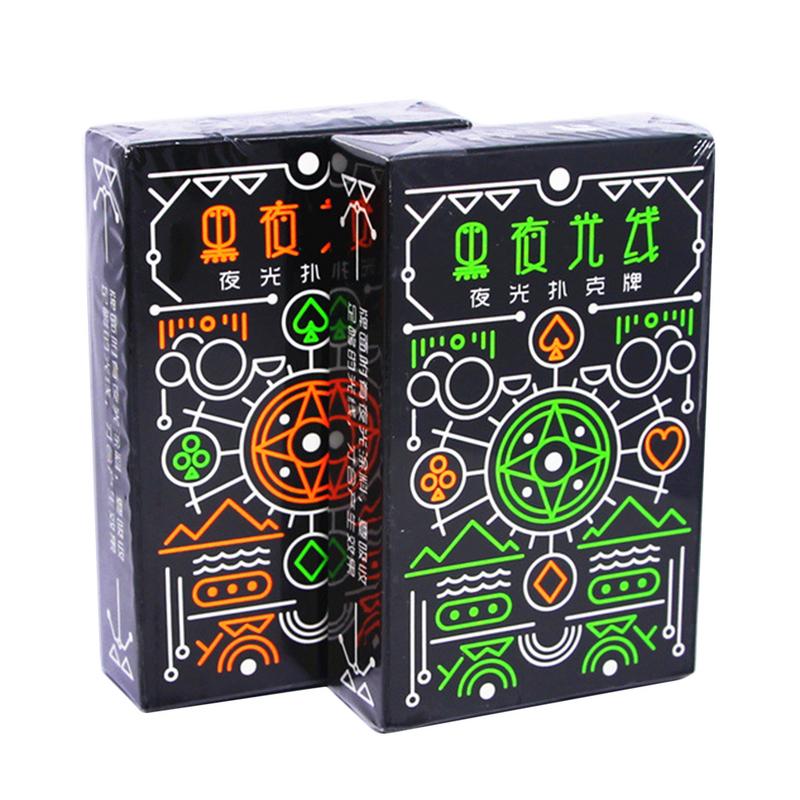 Black Luminous Fluorescent Poker Cards Playing Card Glow In The Dark Bar&Party&KTV Night Luminous Collection Special Poker