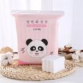 180Pcs/Bag Makeup Cotton Pads Cosmetic Tissue Double Sided Thicken Non Woven With Cute Cartoon Panda Candy Color Storage Bag