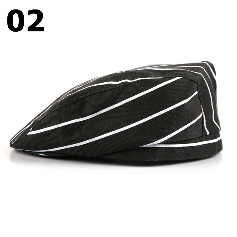 12 Colors Striped Chef Hat Hotel Uniform Cooking Hats Catering Restaurant Hat Working Wear Hat Casual Soft Caps 56-58cm