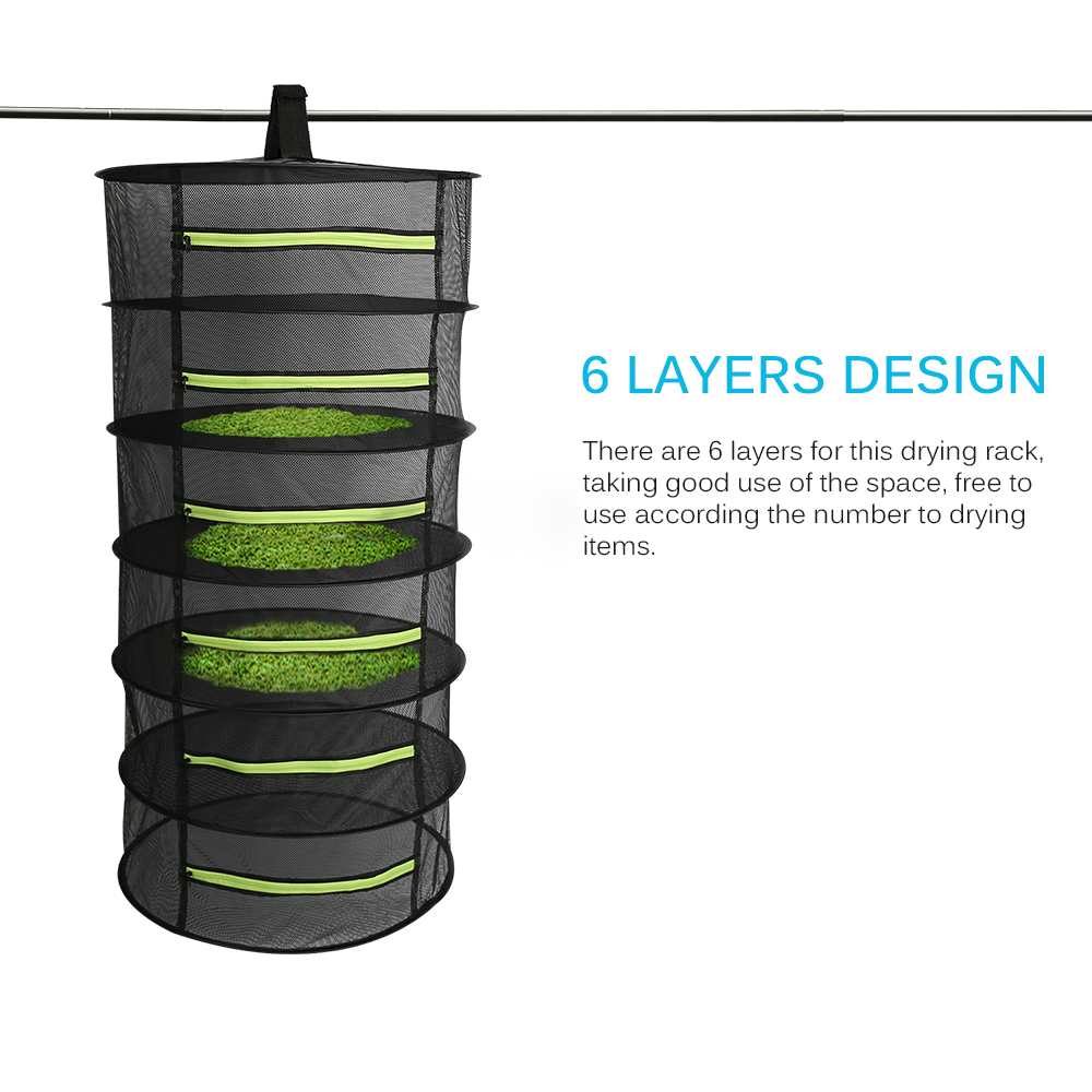 Herb Drying Folding Fishing Net With Zippers Dryer Mesh Tray Drying Rack Flowers Hanger Fish Net Tackle Accessory Tool