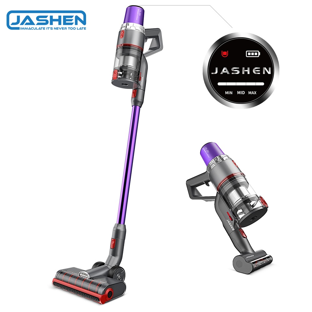 JASHEN V16 Cordless Vacuum Cleaner, 350W Strong Suction Stick Vacuum Ultra-Quiet Handheld Cordless Vacuum Wall Mounted