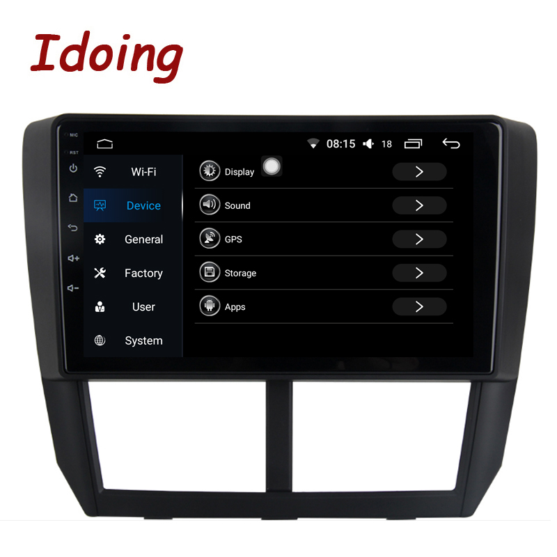 Idoing 1Din 9"Car Radio GPS Multimedia Player Android Auto For Subaru Forester WRX 2008-2014 4G+64G QLED Navigation Head Unit