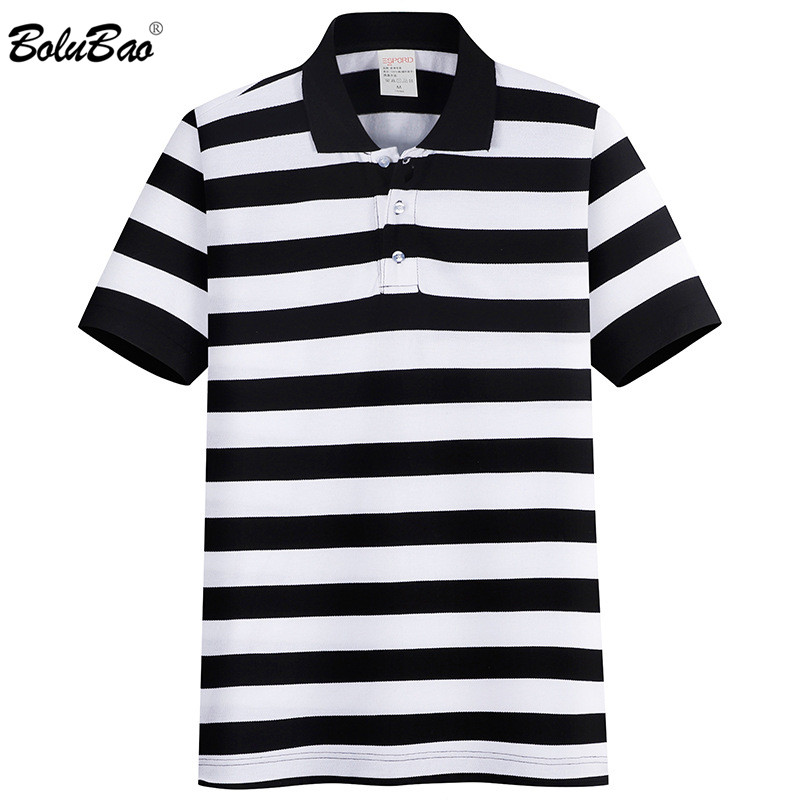 BOLUBAO Brand Men Striped Polo Shirts Summer New Men's Trendy Cotton Polo Shirts Casual Short Sleeve Polo Shirt Male