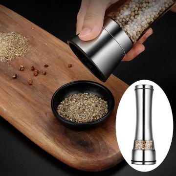 Manual Pepper Grinder Polished Stainless Steel Coarseness Adjustable Ceramic Core Rotor Salt Spice Mill Kitchen Tool