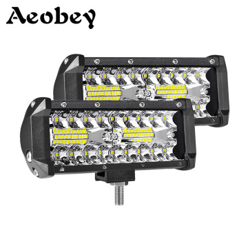 Aeobey 7inch Led Light Bar Work Light 120W Spot Led Work Light Bar Spot Beam for Offroad Tractor Truck 4x4 SUV ATV