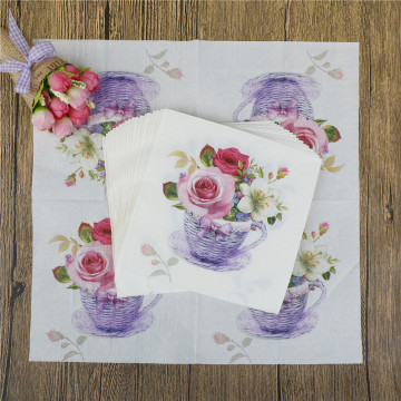 20Pcs/lot Floral Flower Theme Paper Napkins Tissue Napkins Decoupage Decoration Festive Party Supplies 33x33cm