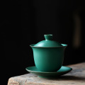 PINNY 160ML Japanese Style Retro Coarse Pottery Gaiwan Ceramic Kung Fu Tea Tureen Heat Resistant Tea Bowl