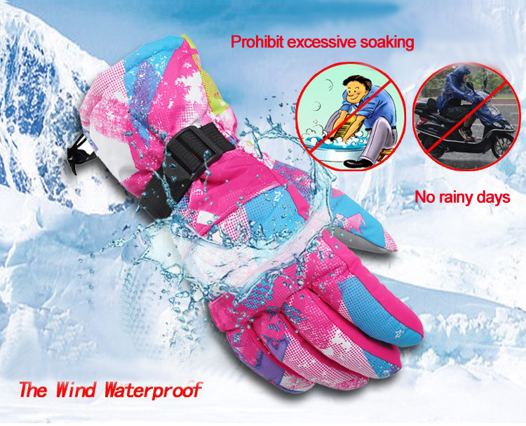 AS FISH Windproof Waterproof Thermal Women Man Winter Ski Gloves Snowboard Snowmobile