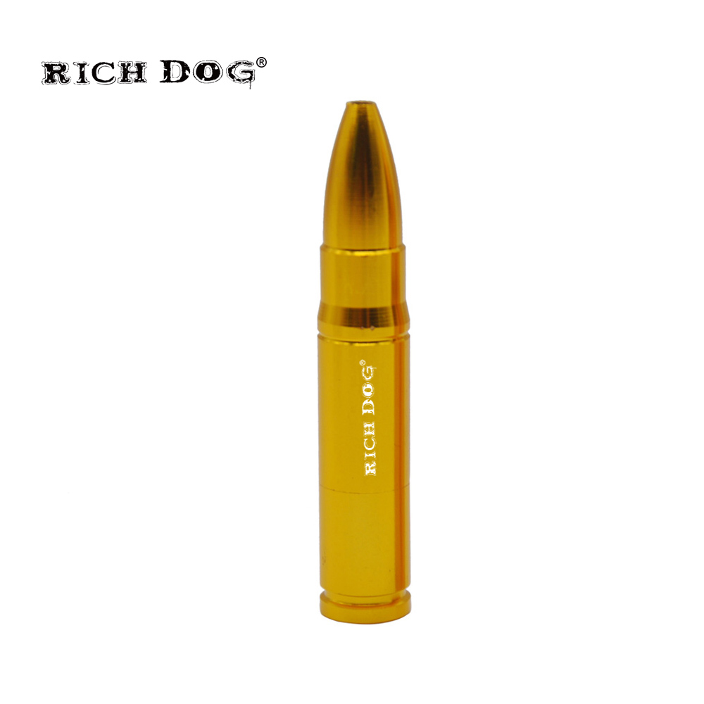 Rich Gog Metal Smoking Pipe Medium Bullet Shape Aluminum Smoking Tobacco Pipa Portable Pipes For Smoking Herb Bullet metal pipe