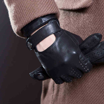 Mens Leather Touch Screen Gloves Male Breathable Goatskin Thin Spring Autumn Driving Anti-skid Leather Gloves Men NZ157