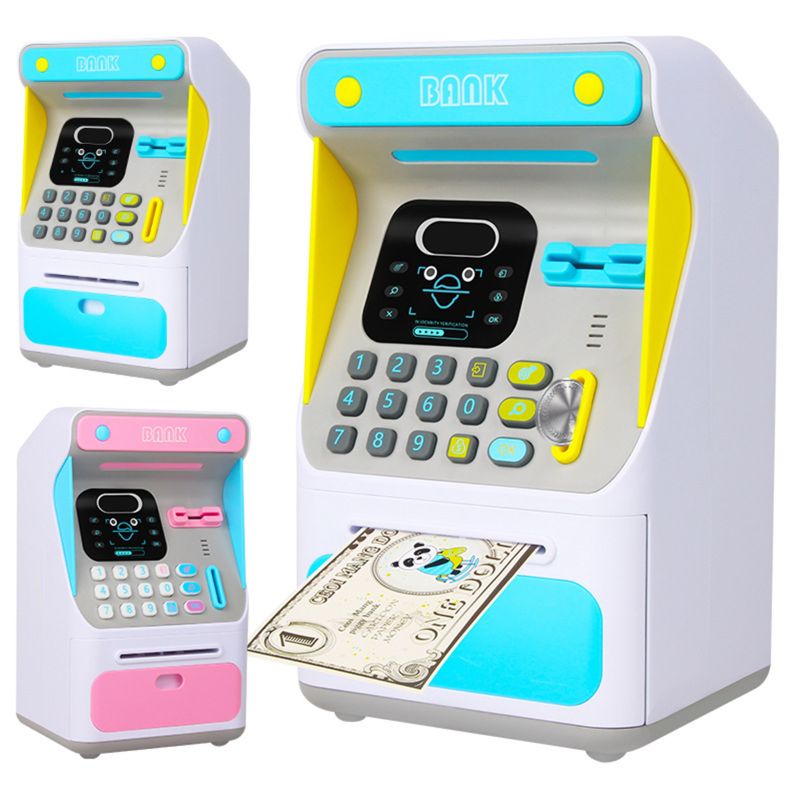 Mini ATM Money Bank with Electronic Lock Face Recognition For Kids Teens Boys