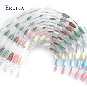 ERUIKA 6pcs/set Rubber Silicon Nail Drill Milling Cutter for Manicure Bit Flexible Polisher Machine Electric Nail File Art Tools