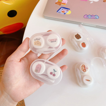 Portable Contact Lens Case For Women Gift Contact Lenses Box Portable Lovely Eyes Contact Lens Container Travel Kit