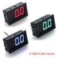 DC Voltmeter LED Panel Ammeter Universal Mini DC 0-100V 3-Wire Voltage Current Meter Tester LED Display Digital Panel Meter