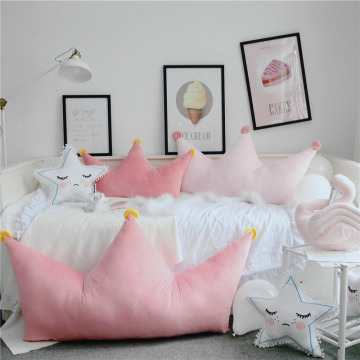 Baby Room Sofa Backrest Crown Princess Home Pillow Kids Room Decorative Pillows Toys Baby Nap Bedside Back Cushion Party Gift