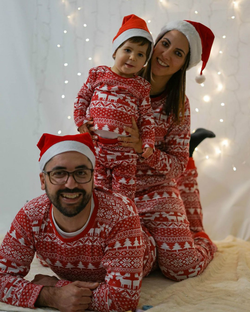 New Family Christmas Set Matching Adult Kids Pyjamas Nightwear Baby Romper New Year's Costumes Family Pajamas Couple Clothes