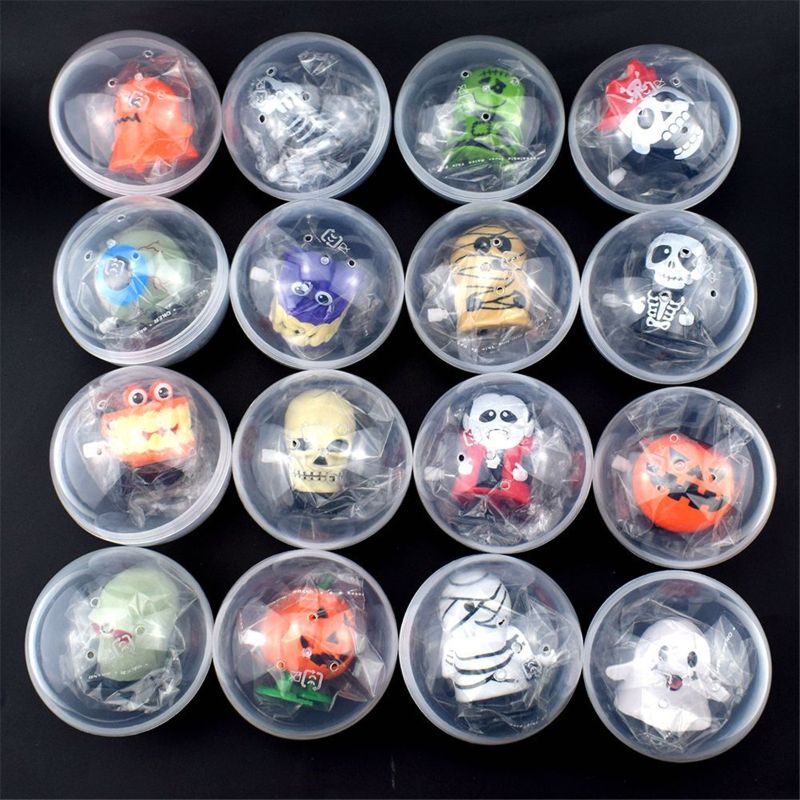 Skeleton Ghost Halloween Surprise Egg Clockwork Wind Up Toy Kid Party Favors L9CD