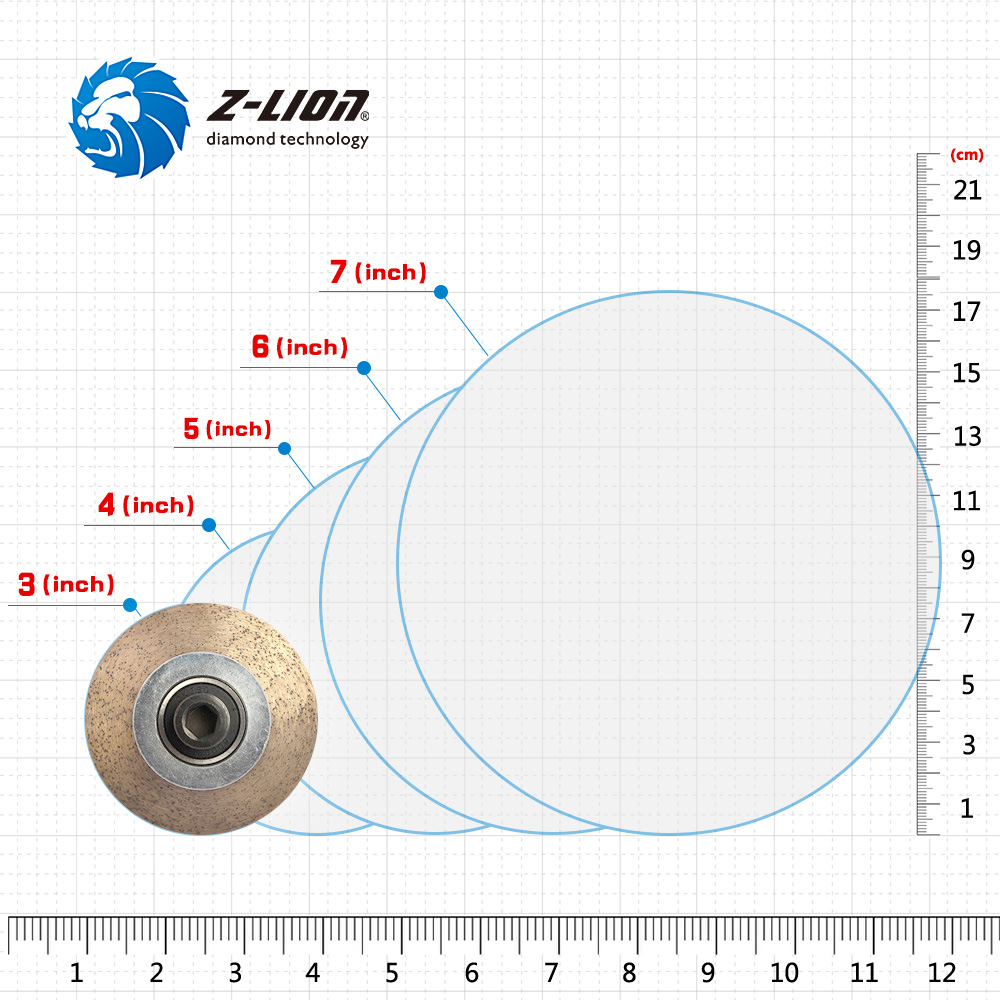 Z-LION E20 Diamond Router Bit Stone Edge Profiling Wheels Marble Granite Concrete Grinding Cutting Tool Wet Use With M10 Thread