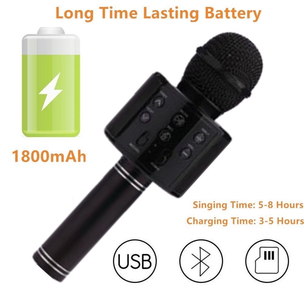 WS858 Bluetooth microphone Handheld WirelessUSB professional condenser Karaoke Player Speaker Record Music KTV studio recording