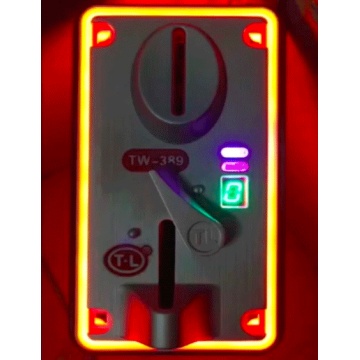 Colorful LED light Plastic Front Plate Entry Single Coin Selector TW-389 Anti Finishing for Vending Machine MAME Game Cabinet