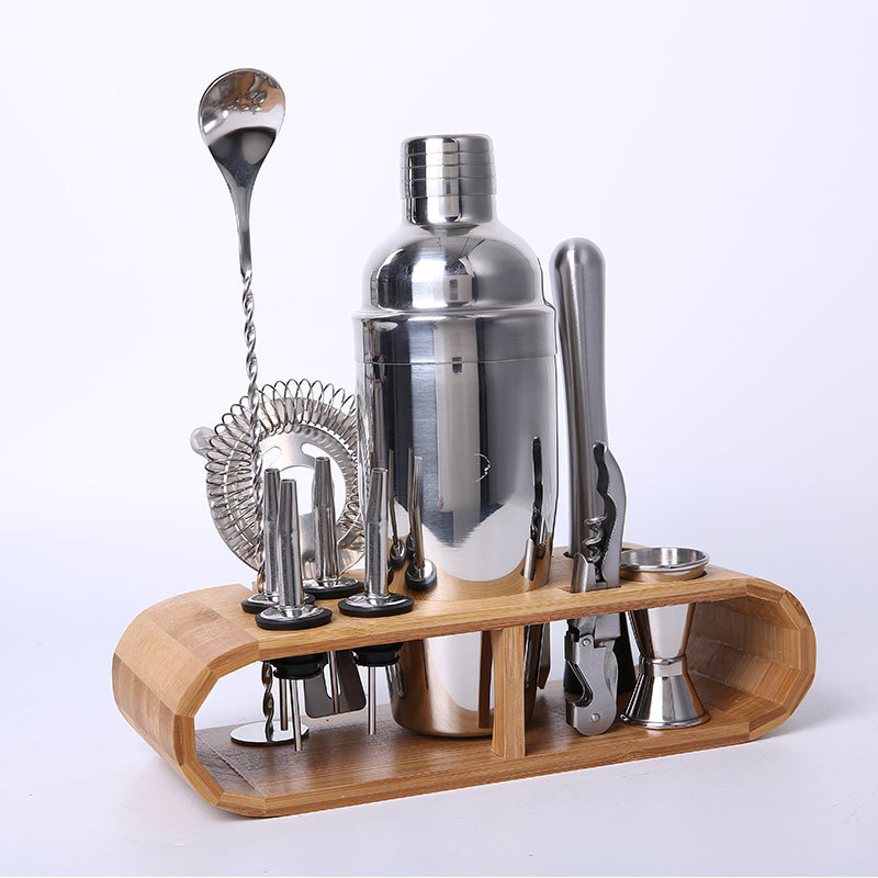 Bartending Kit Cocktail Shaker Set kit Bartender Kit shakers Stainless Steel 12-Piece Bar Tool Set with Stylish Bamboo Stand
