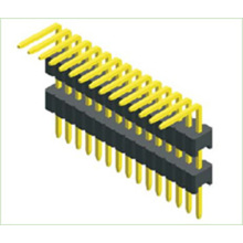 0.050"/1.27mm Pin Header DIP Right Angle Single Row Double Plastic