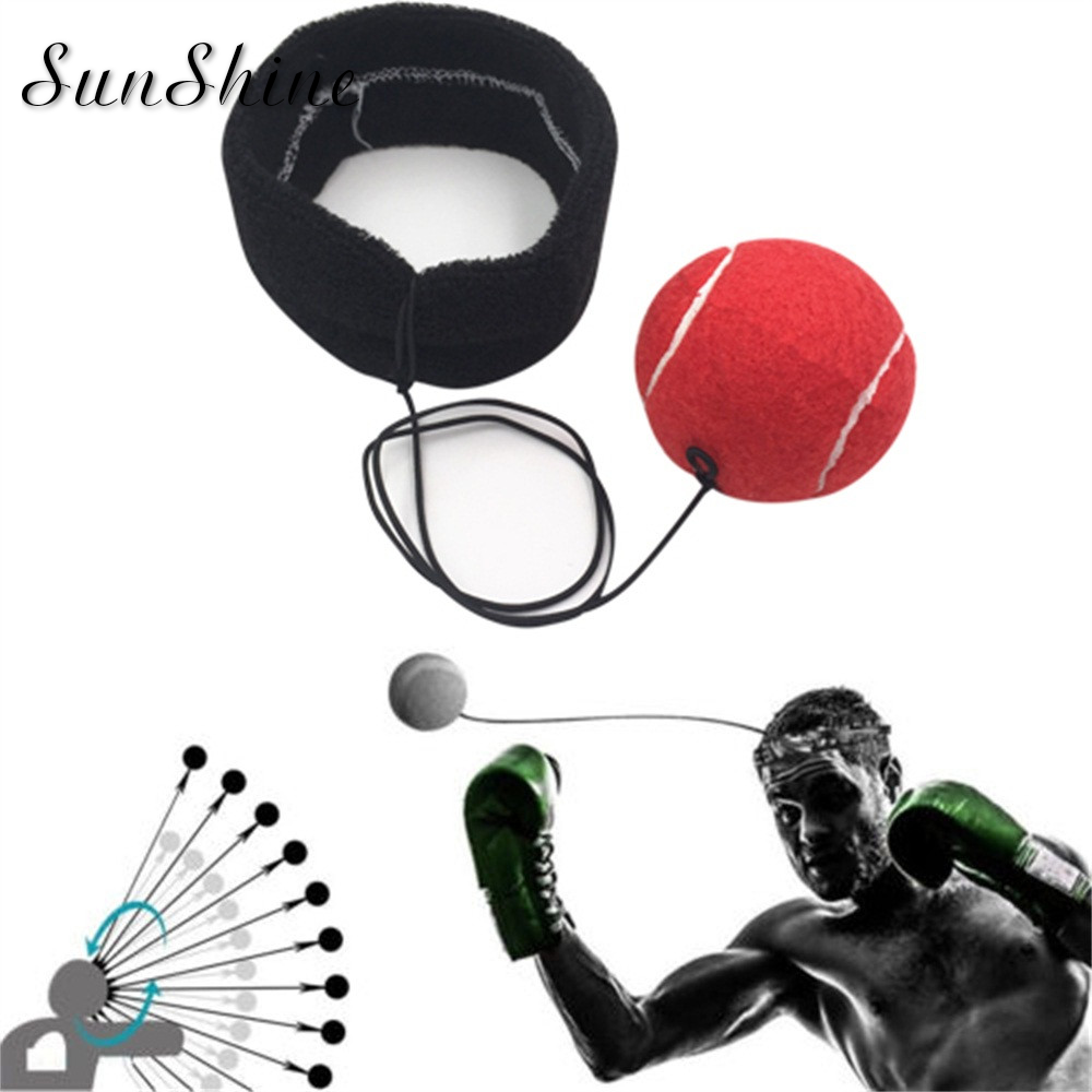 Boxing Reflex Ball Fight Ball Kick Head Band Fighting Speed Training Punch Ball Muay Tai MMA Exercise Equipment Accessories Red