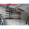 Horizontal Fishing Rod Storage Rack Holder Wall Mount to Hold 8 Fishing Rods w/Screws - No Fishing Rod