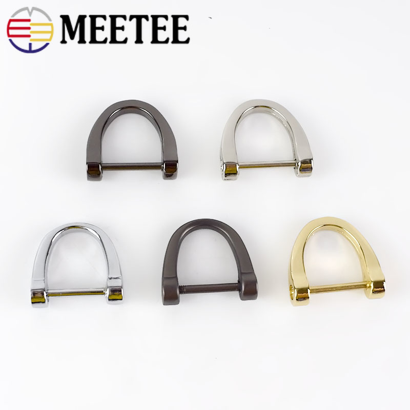 Meetee 10/30pcs 16mm Metal Key D Ring Horseshoe Buckle Keys Pendant Hang Buckles DIY Bags Garment Craft Sewing Accessories BD320