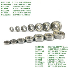 50pcs/lot R2ZZ R2-5ZZ R3ZZ R3 R4ZZ R4AZZ R6ZZ R8ZZ R144ZZ R188ZZ R1810ZZ R1212ZZ -2RS open inch Deep Groove Ball Bearings