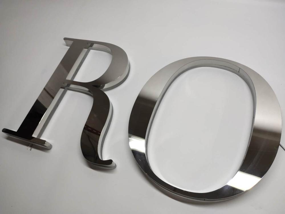 Custom Store billboard Outdoor Business Led Sign Backlit Stainless Steel 3D Letter Sign Illuminated Company Logo Words Signage