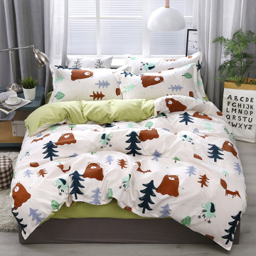 Cute Bear Tree Pattern Bed Cover Set Kid Girl Boy Duvet Cover Adult Child Bed Sheets And Pillowcases Comforter Bedding Set 61069