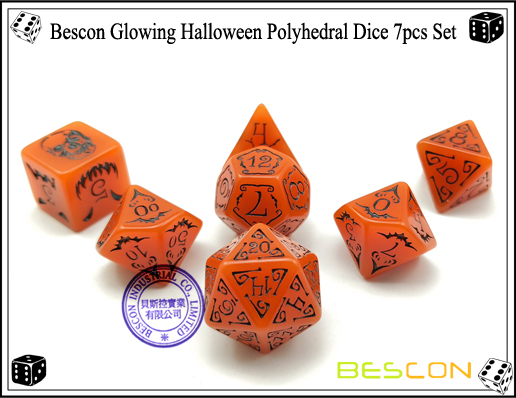 Bescon Glowing Halloween Polyhedral Dice 7pcs Set-1