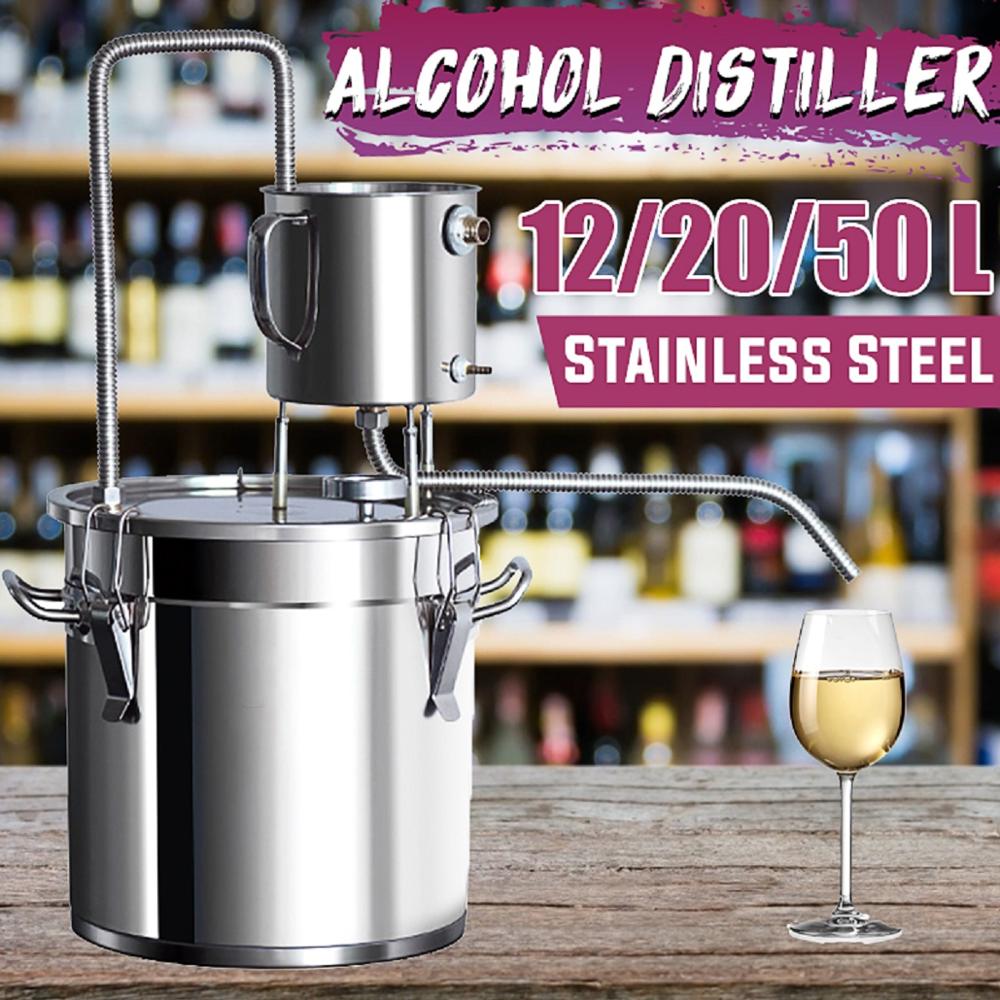 12L/20L/50L Home DIY Distiller Moonshine Alcohol Durable Stainless Copper Alcohol Whisky Water Wine Essential Oil Brewing Kit