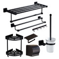 Bathroom Accessories Set Stainless Steel Black Bath Hardware Sets Towel Rack,Paper holder Toilet Brush Holder Towel Rack Hooks