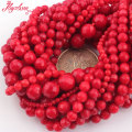 3,4,5,6,8,10mm Faceted Round Red Coral Beads Ball Natural Stone Beads For DIY Necklace Bracelets Jewelry Making 15"Free Shipping