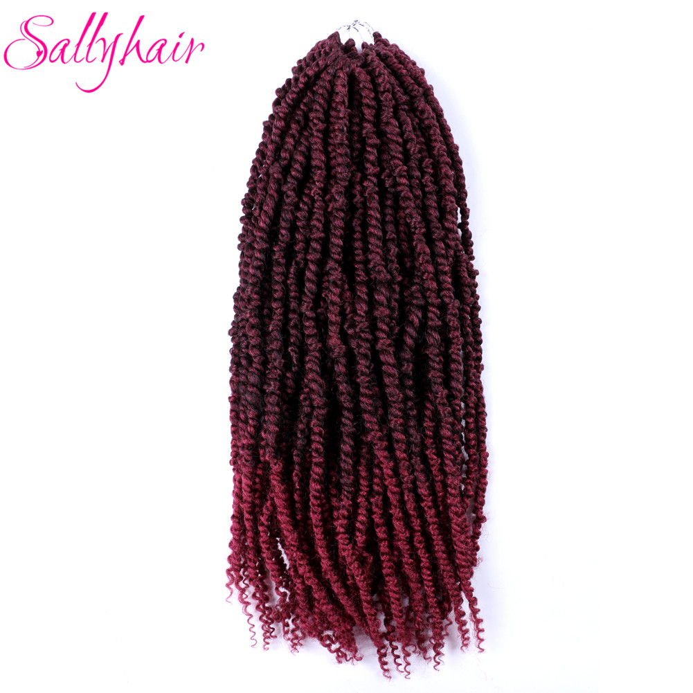 Sallyhair Passion Twist Crochet Braids Hair Synthetic Ombre Pre looped Fluffy Spring Bomb Twists Braiding Black Hair Extension